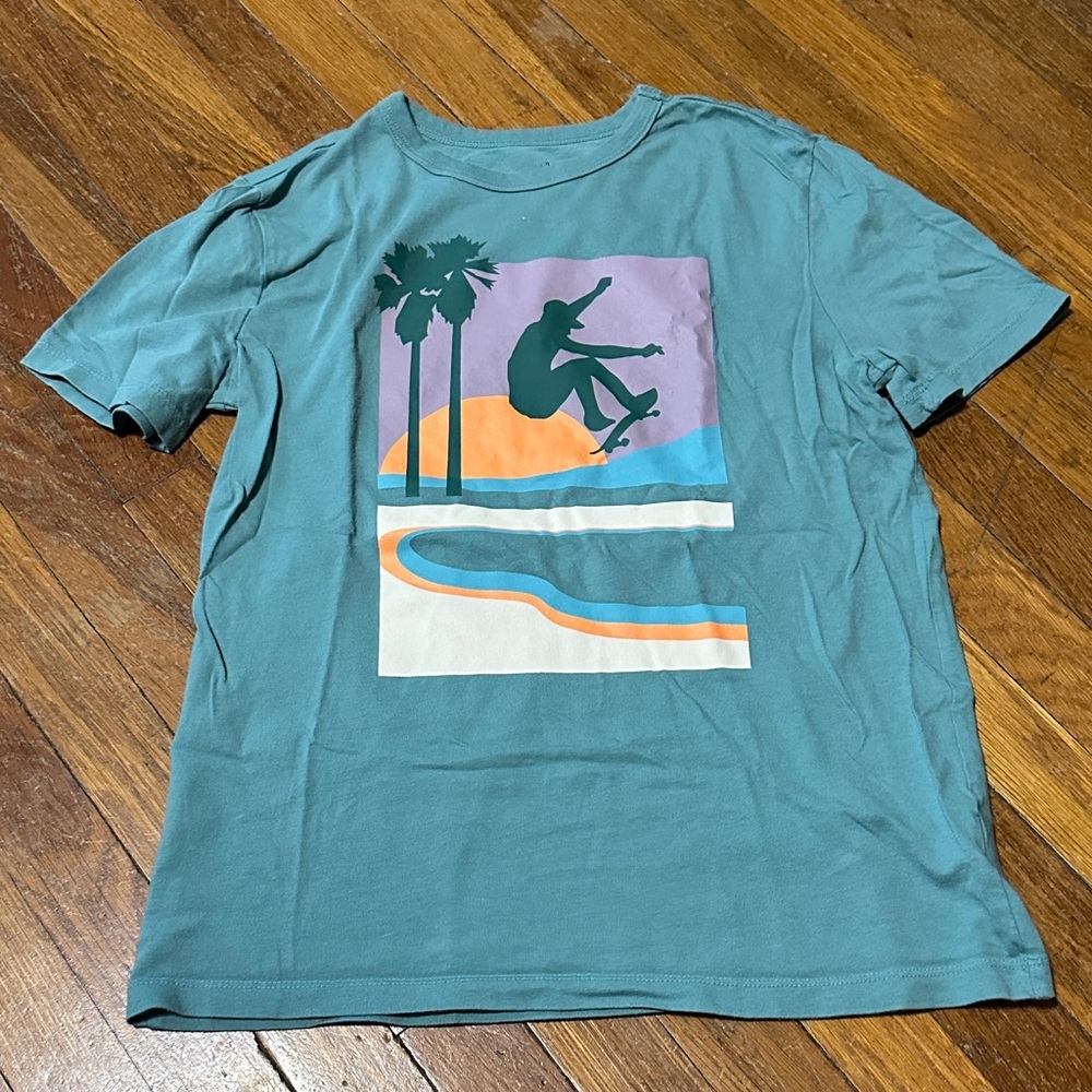 GAP Kids Teal Organic Cotton Everyday Graphic T-Shirt XL
